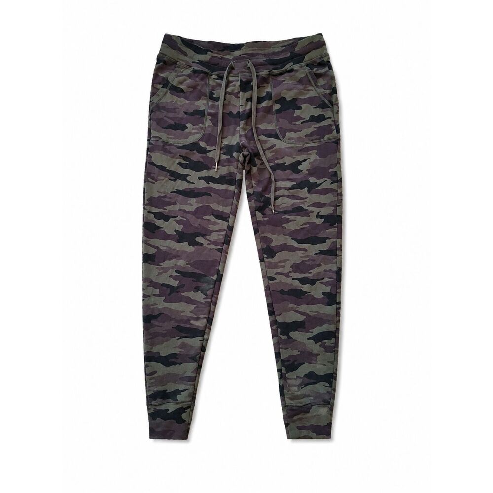 Zyia Active Camo Leggings Women's Size L Black Gray Full Length Athletic Yoga